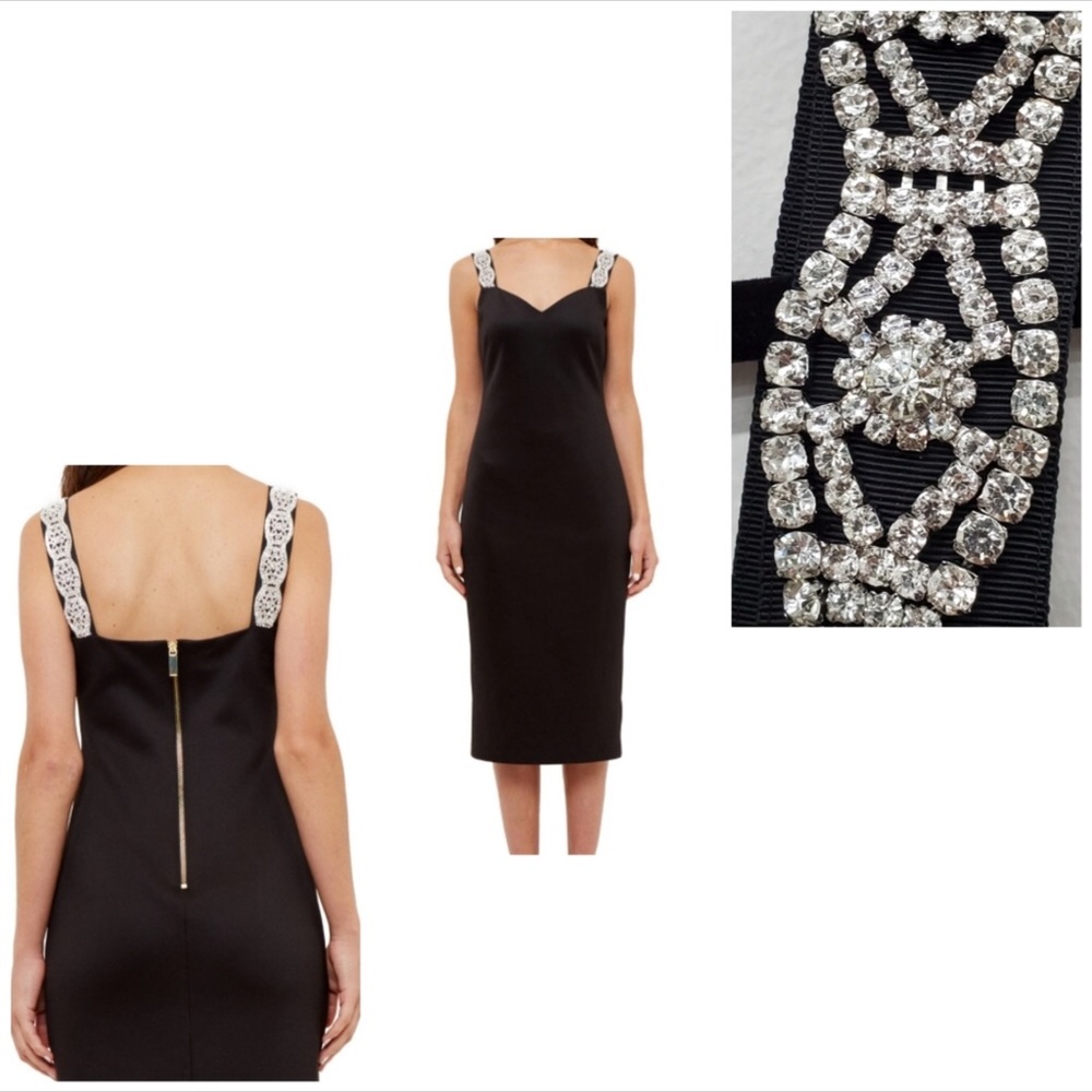 Ted Baker Rhinestone embellished strap black dress - Picture 2 of 12